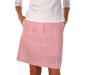 Women's Golf Skort - Pink Seersucker